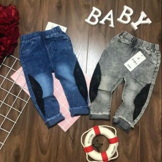 Quần bò dài bé gái phối ren