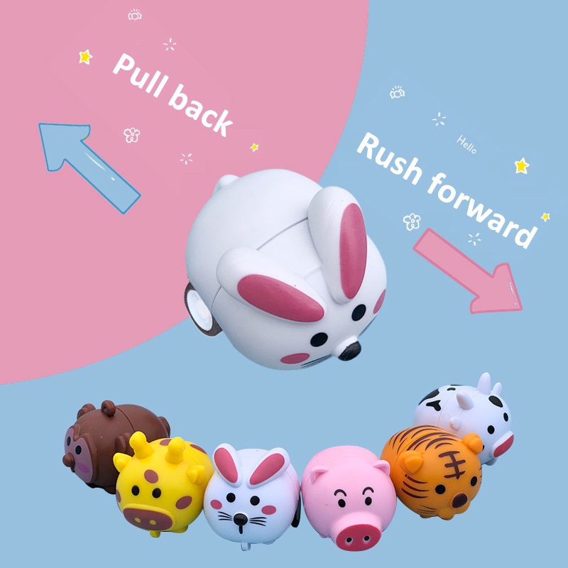 SEASUN TOY Mô hình xe đồ chơi mini  thiết kế hình động vật hoạt hình dễ thương cho bé