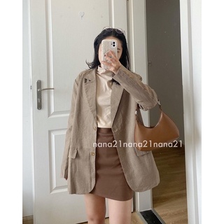 Áo blazer kẻ hàn quốc