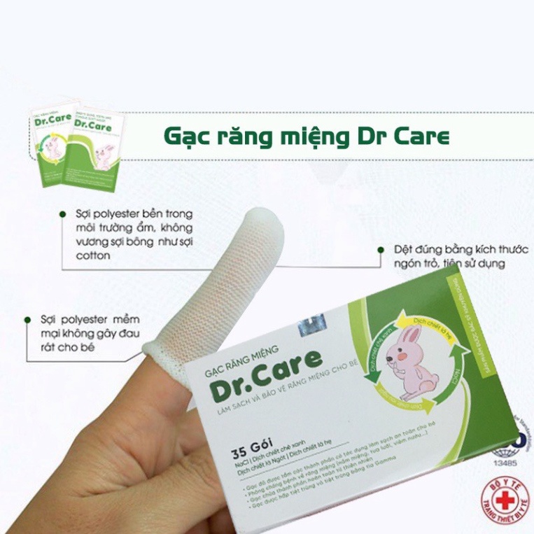 Gạc răng miệng Dr Care vệ sinh miệng rơ lưỡi cho bé hết nấm, tưa lưỡi, ngừa sâu răng cho trẻ A Lá Kids