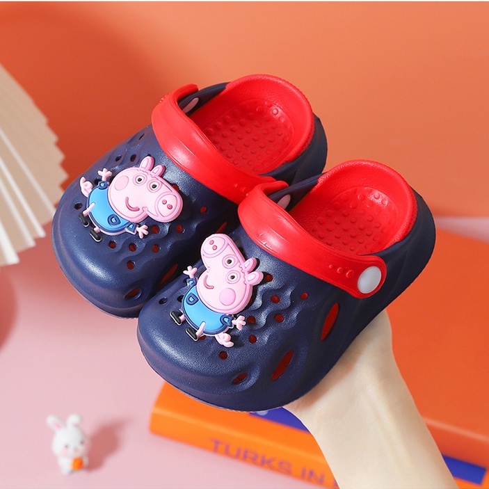 Dép sục bé trai bé gái Peppa pig, sục cross hình heo pepa siêu nhẹ chống trơn trượt Tulastore