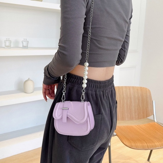 Túi đeo chéo mini nhỏ ngọc trai dây xích túi xách nữ đẹp hộp vuông thời trang