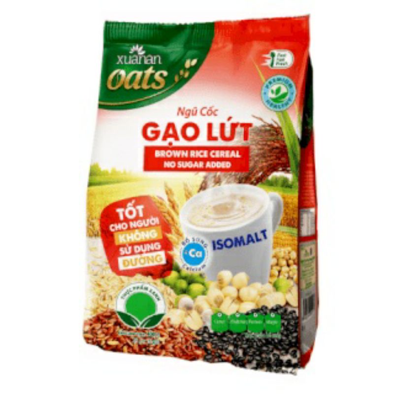 ( Tăng bịch yến mạch 180g)Bột Ngũ Cốc Gạo Lứt Ăn Kiêng Xuân An 400g