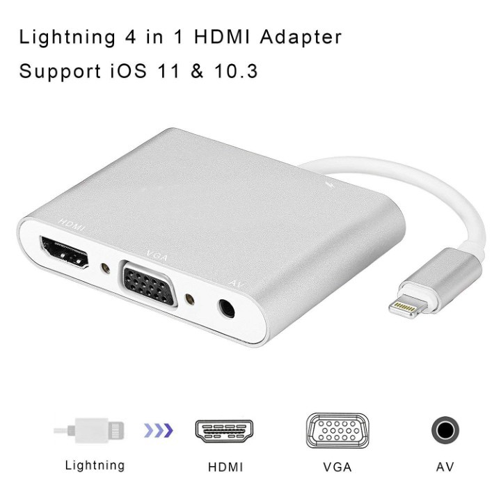 CÁP CHUYỂN ĐỔI LIGHTNING TO DIGITAL AV MULTIPORT HDMI VGA AUDIO ADAPTER