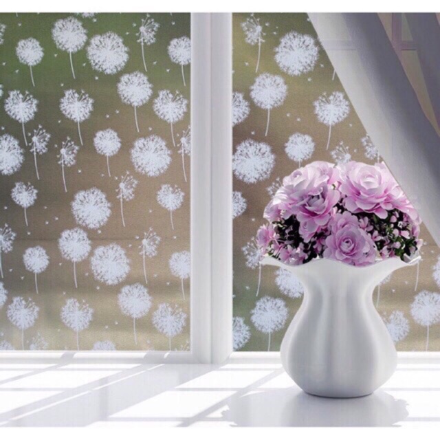 Decal dán kính, Giấy dán kính mờ hoa bồ công anh khổ 90cm (25k/1m) mã 9812