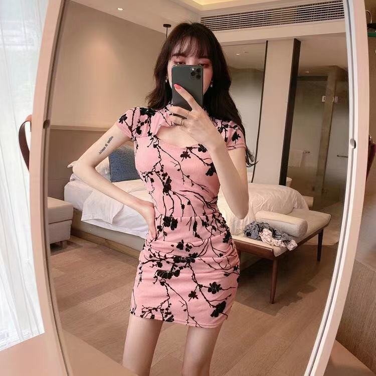 Đầm Sườn Xám In Họa Tiết Phong Cách Retro Trung Hoa Quyến Rũ Cho Nữ