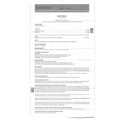 Viên ngậm Dorithricin hộp 20 viên hàng Đức