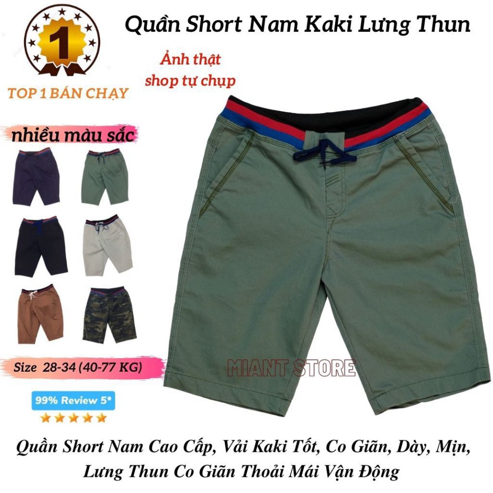 (Giá Sỉ) Quần Short Nam Kaki Lưng Thun, Quần Short Kaki Nam Chất co Giãn