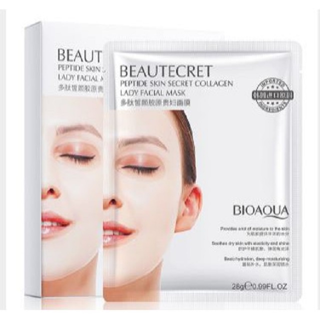 Mask Mặt nạ thủy tinh Bioaqua - Thạch collagen Beautecret dưỡng ẩm sáng da nội địa Trung AmiHouse.99