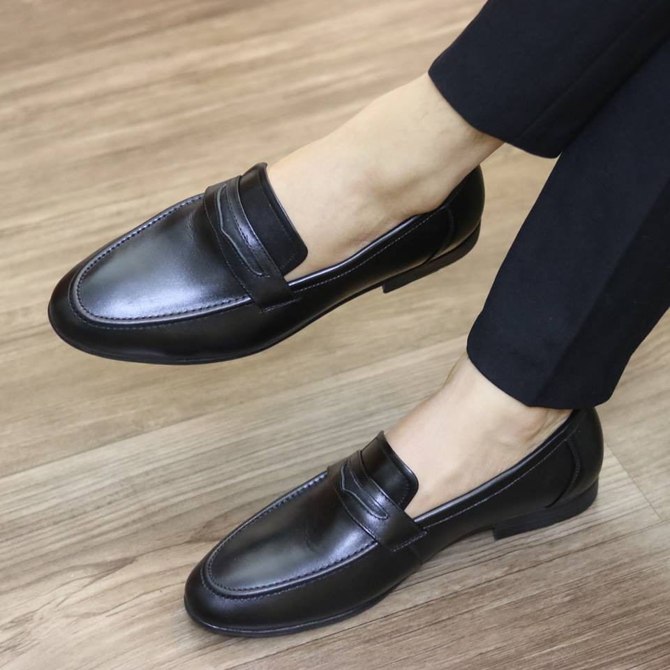 Giày da nam loafer công sở da thật TUXILO giày lười nam cao cấp da bò đế siêu bền TX44