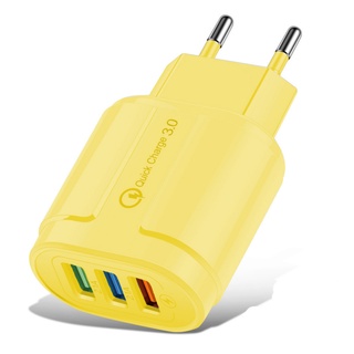 Củ Sạc Nhanh 2A 3 Cổng USB Cho iPhone Samsung Xiaomi