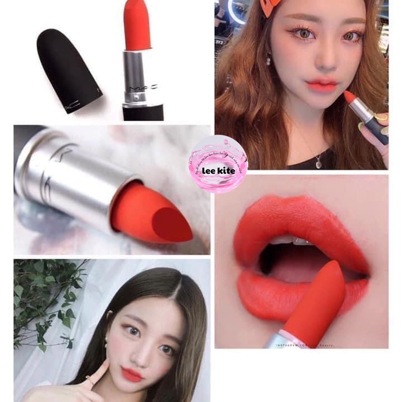 Son MAC Powder Kiss Màu 303 Style Shocked – Đỏ Cam