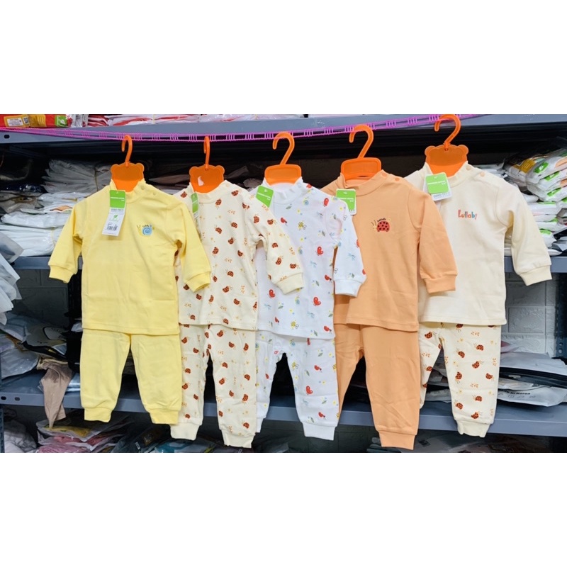 Bộ cổ lọ cổ 3 phân cotton dày Lullaby bé trai/bé gái mẫu mới 2021(9m-4y)