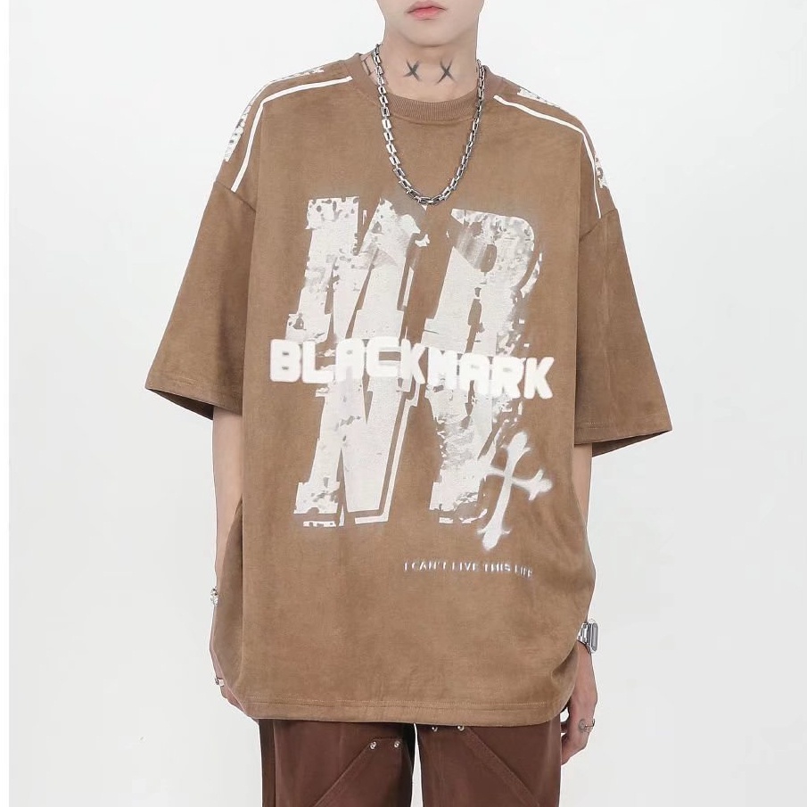 Áo Thun Tay Ngắn Cổ Tròn In Chữ Phong Cách Hàn Quốc Thời Trang Cho Nam