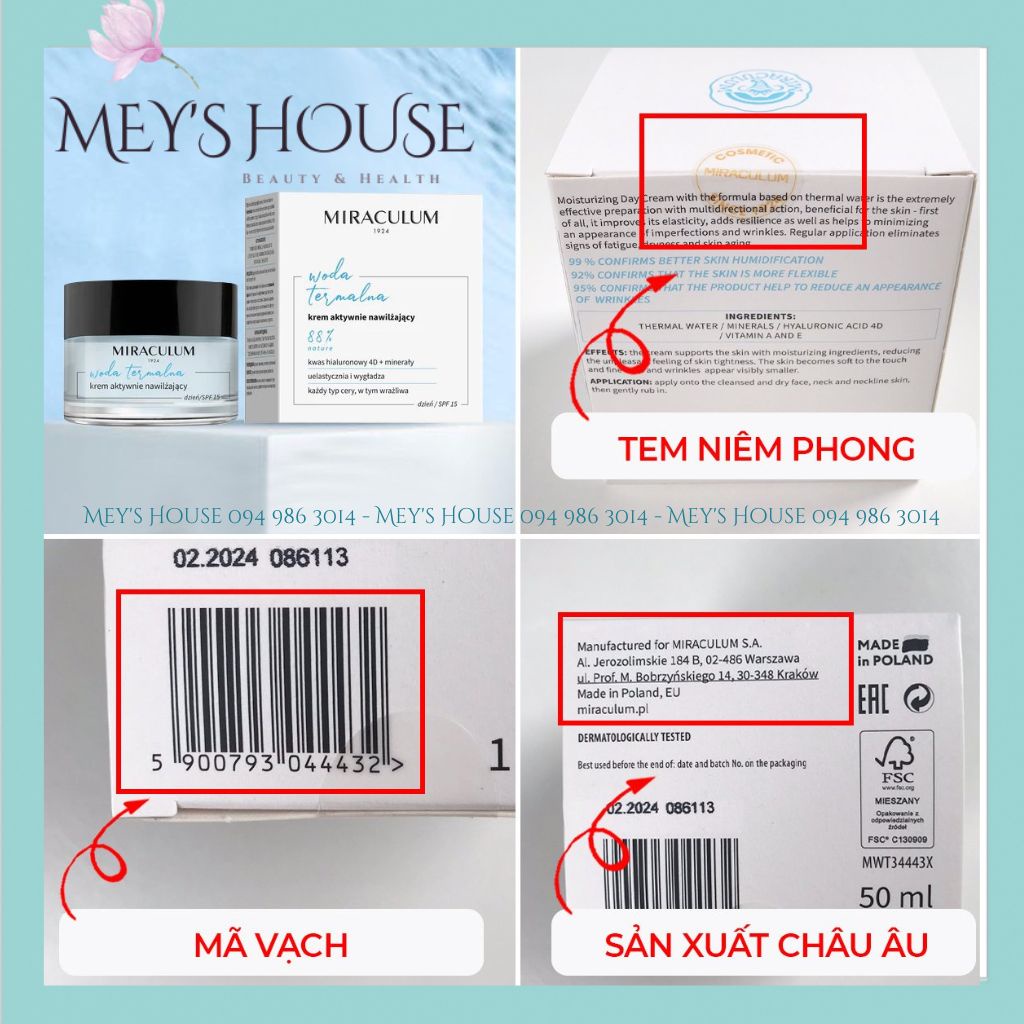 Kem Dưỡng Da Ban Ngày Miraculum Thermal Water Active Cấp Ẩm Chống Nắng 50ml