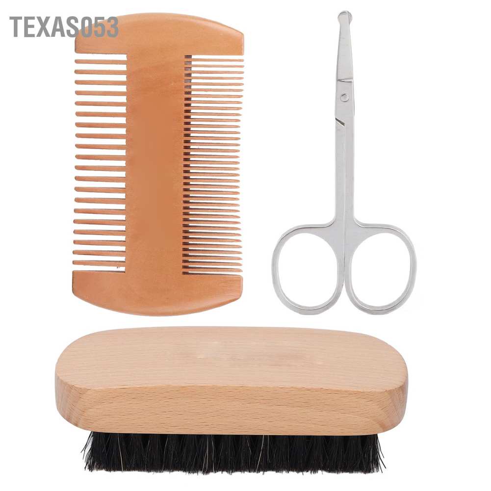 [Hàng mới về] Bộ dụng cụ chăm sóc râu 3 món chất liệu lông mềm tiện dụng cho nam