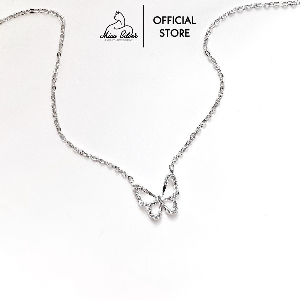 Dây chuyền bạc nữ Miuu Silver, vòng cổ bạc mặt hồ điệp xinh xắn Butterfly Necklace