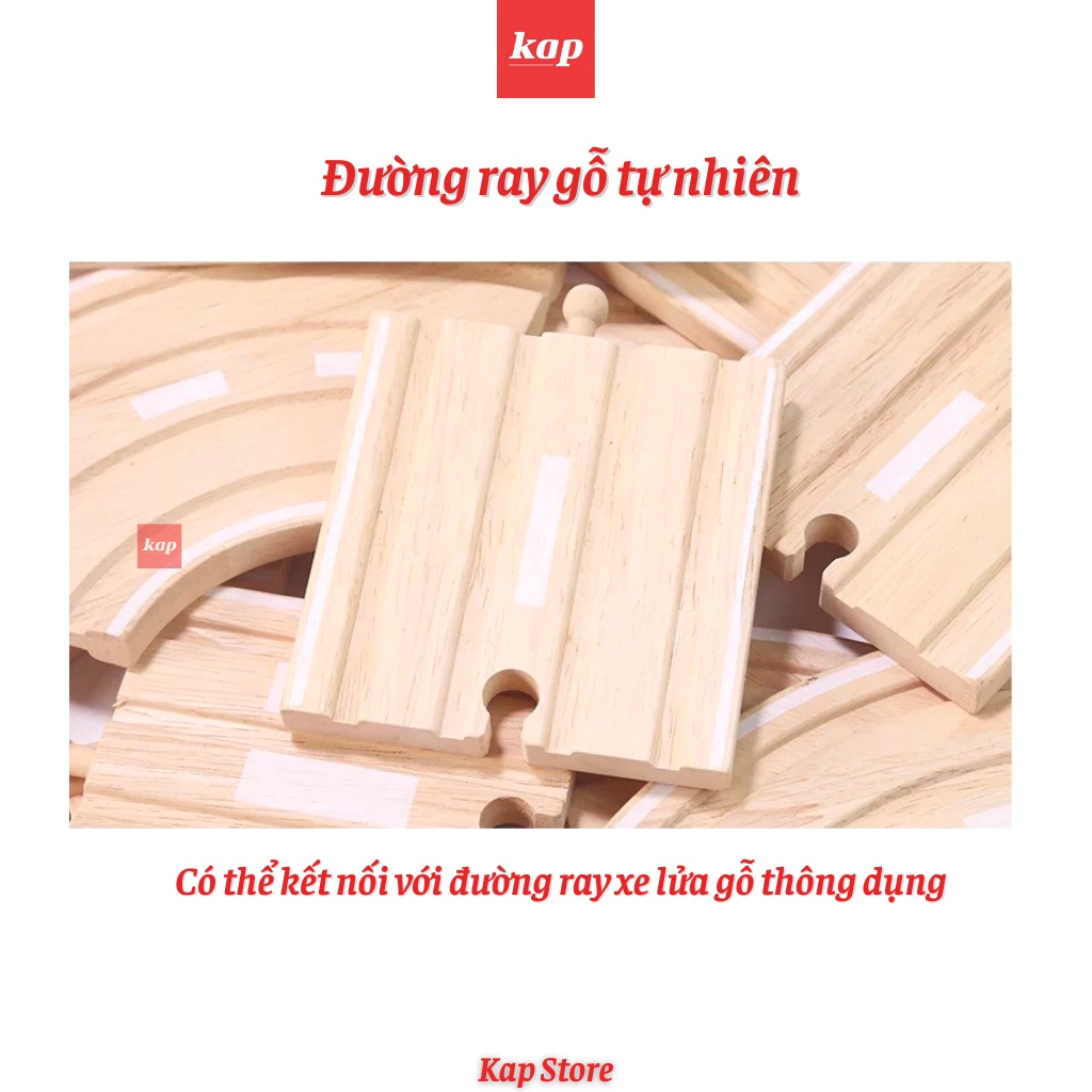 [2021 NEW] Bộ đường ray cao tốc, đường ray xe lửa gỗ, có đồn Cảnh Sát, trại giam