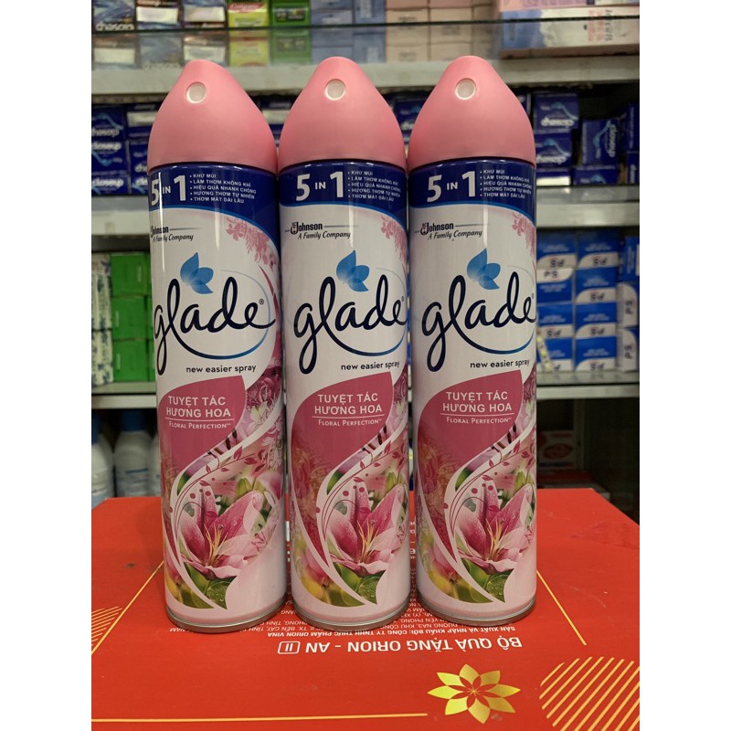 Xịt phòng Thơm Glade Tuyệt Tác Hương Hoa 280ml(Mầu Hồng)