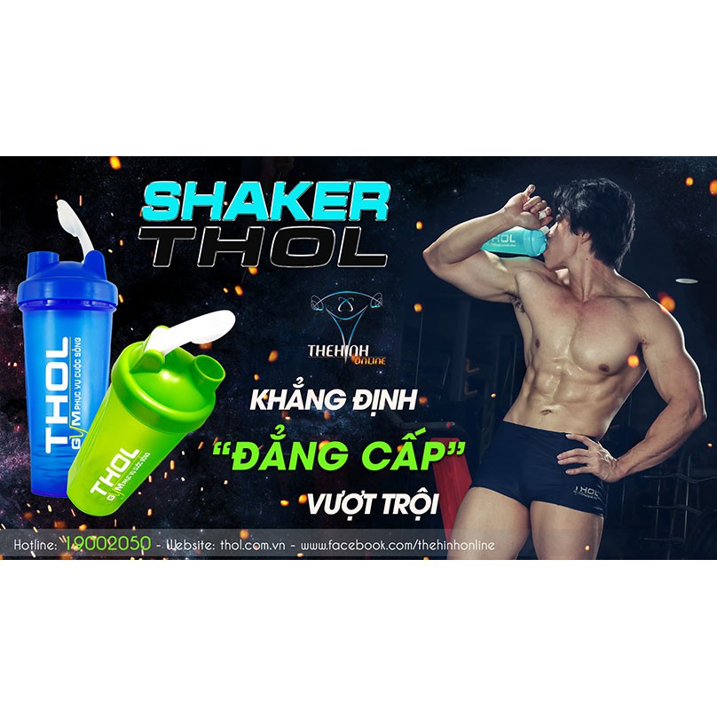 Bình lắc Shaker Whey, THOL, XXL, My Protein 1 ngăn