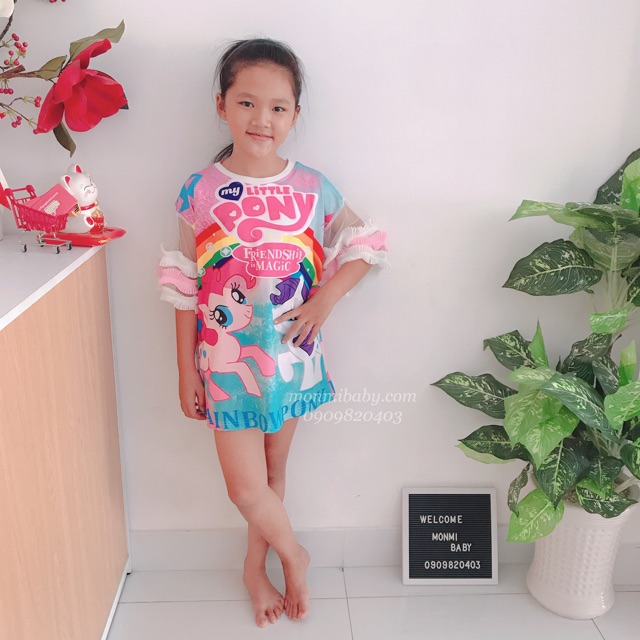 ĐẦM NGỰA PONY THUN LẠNH LOẠI 1 CÁ TÍNH CHO BÉ GÁI 12-40KG