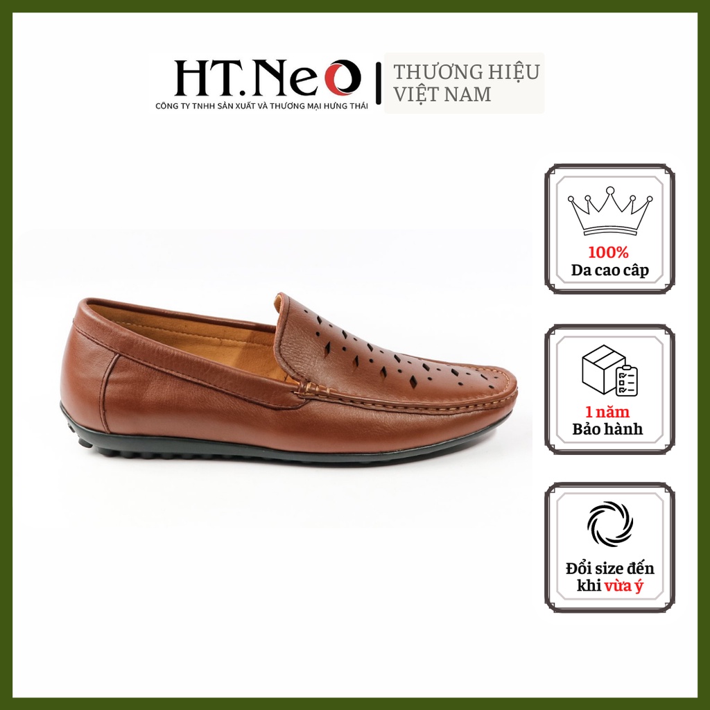 Giày mọi nam - giày lười HT.NEO da bò thô cao cấp đế cao su đi rất êm chân ,cực đẹp và kiểu dáng sang trọng (R20)