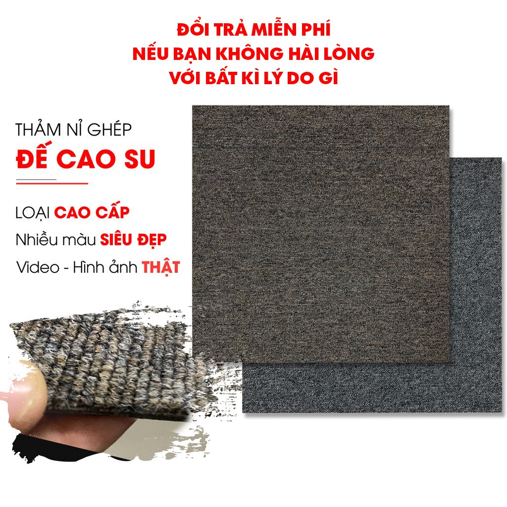 Thảm nỉ ghép đế cao su trải sàn ĐÀI LOAN cao cấp cho văn phòng khách sạn 50cmx50cm