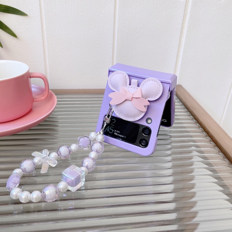 Ốp Điện Thoại Cứng Hình Bản Lề Mickey 3D Chống Rơi Cho Samsung Galaxy Z Flip 3 4