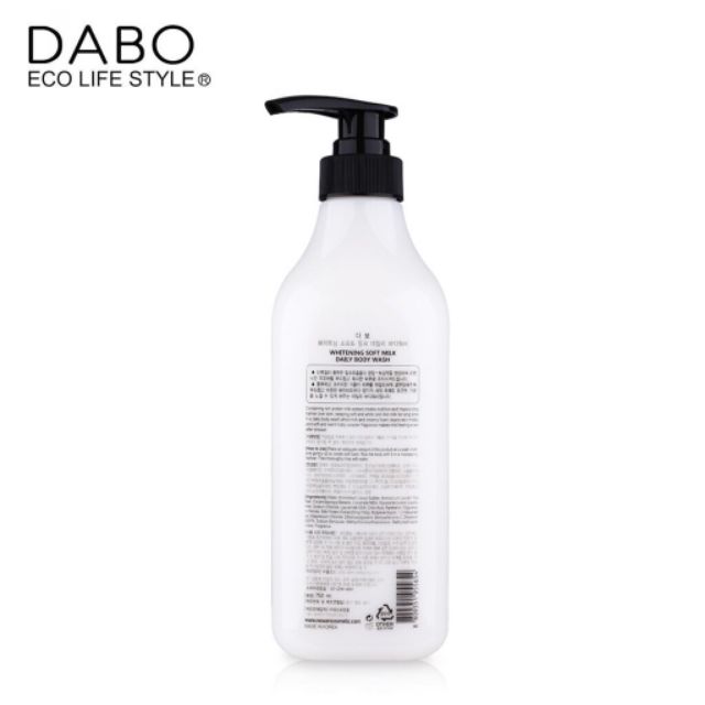 Sữa tắm trắng da Dabo Whitening Soft Milk Daily Body Wash Hàn Quốc Chính Hãng 750ml