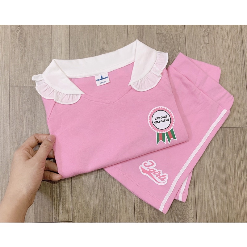 Set Jelispoon hồng chân váy-HÀNG SALE KO ĐỔI TRẢ