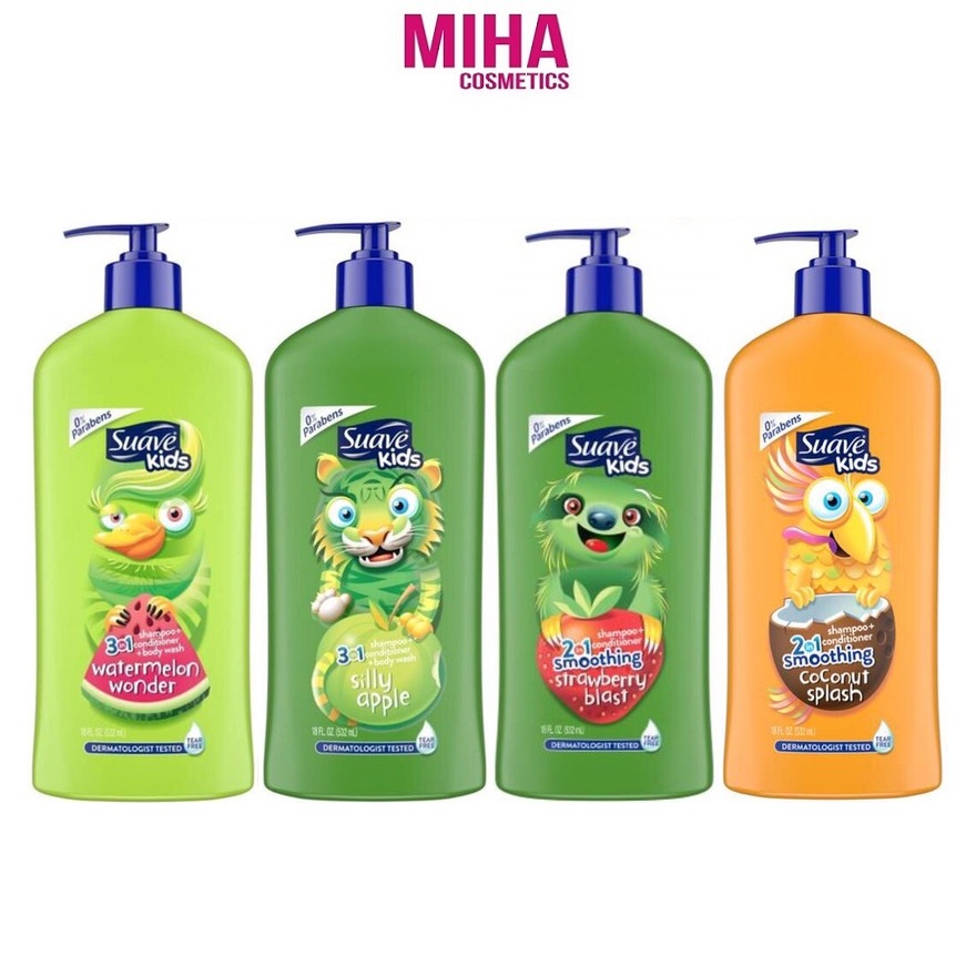 Sữa Tắm Dầu Gội Trẻ Em SUAVE Kids 532ml USA