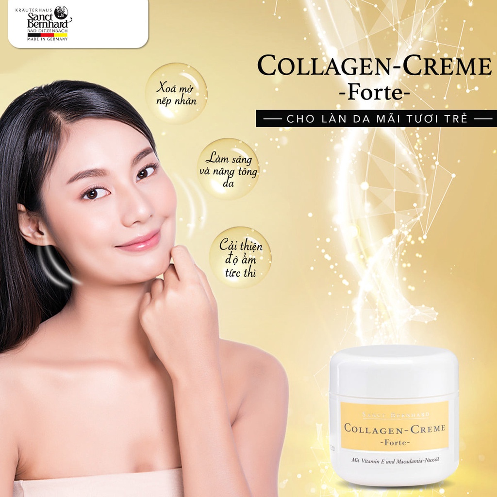 Kem dưỡng da Collagen Forte trắng mịn, giảm nếp nhăn , dưỡng ẩm da 50ml -  Chính hãng Sanct Bernhard Đức