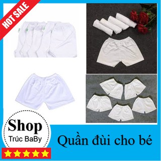 Quần đùi cho bé 💥XẢ KHO💥 Quần ngắn trắng bossinis cho bé