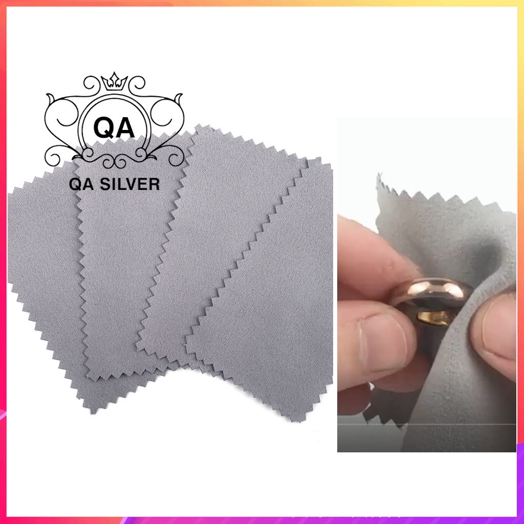 Khăn lau trang sức bạc khổ nhỏ 5 x 7 cm khăn làm sạch mắt kính điện thoại QA SILVER...