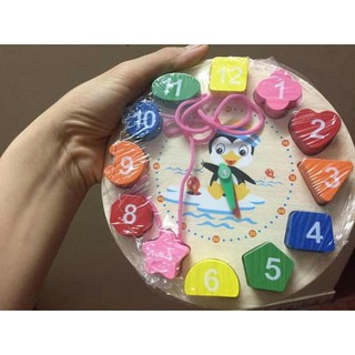 Đồ chơi đồng hồ gỗ cho bé, đồ chơi gỗ phát triển trí tuệ