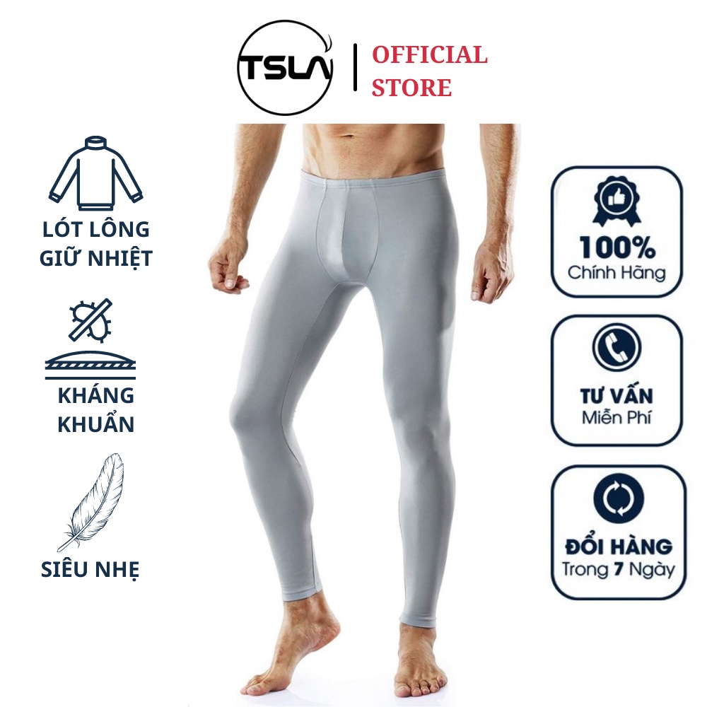 Quần legging thể thao giữ nhiệt nam TSLA lót lông cừu ôm body tập gym bóng rổ đánh bóng banh mùa lạnh thu đông