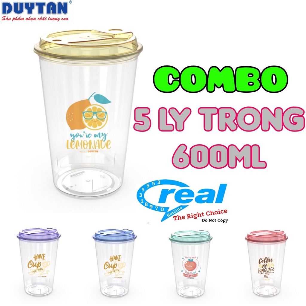 COMBO 5 Ly nhựa trong suốt Duy Tân
