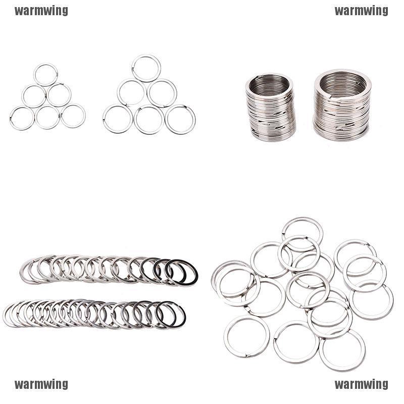 Set 100 Móc Khóa Tròn Bằng Thép Không Gỉ DIY # 2