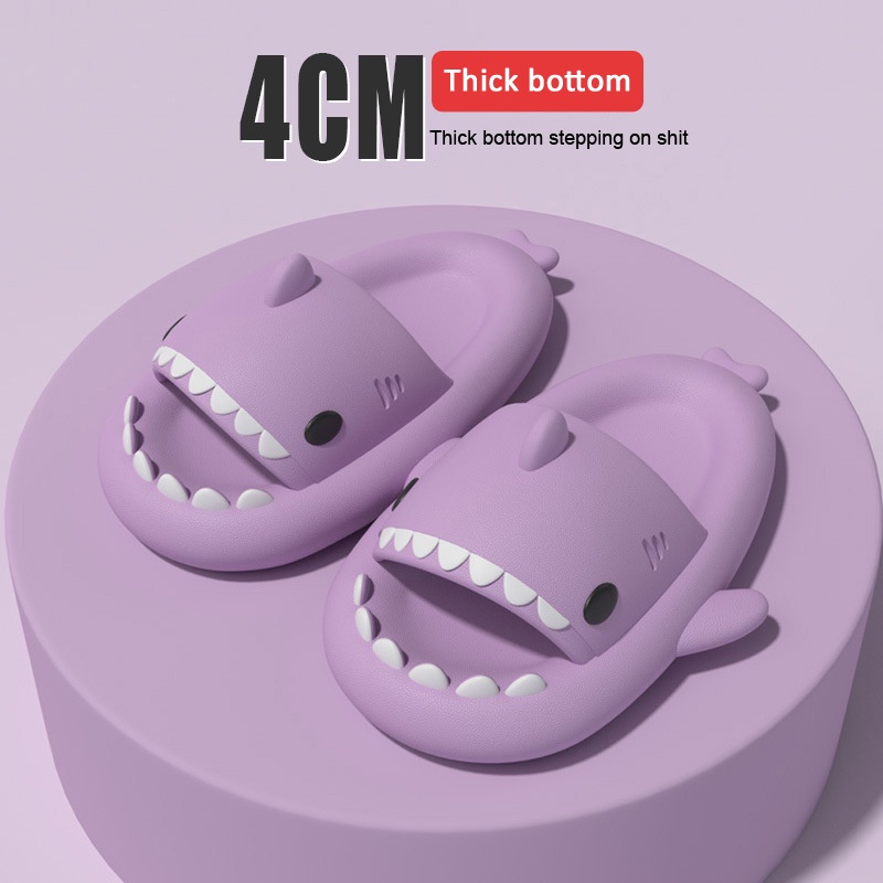 Dép đi trong nhà / ngoài trời thiết kế hình cá mập đáng yêu chống trượt mới dành cho nam và nữ