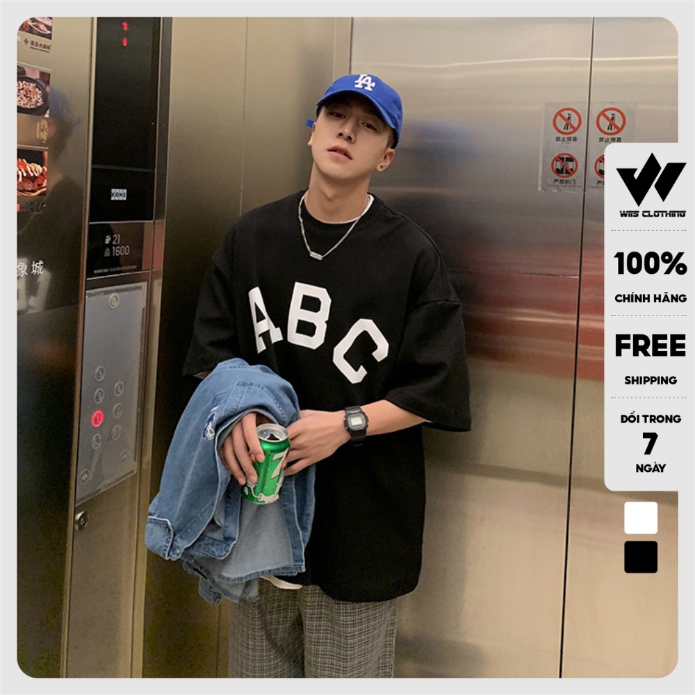 Áo thun tay lỡ form rộng Unisex WIIS Essentials ABC oversize thời trang nam nữ ulzzang