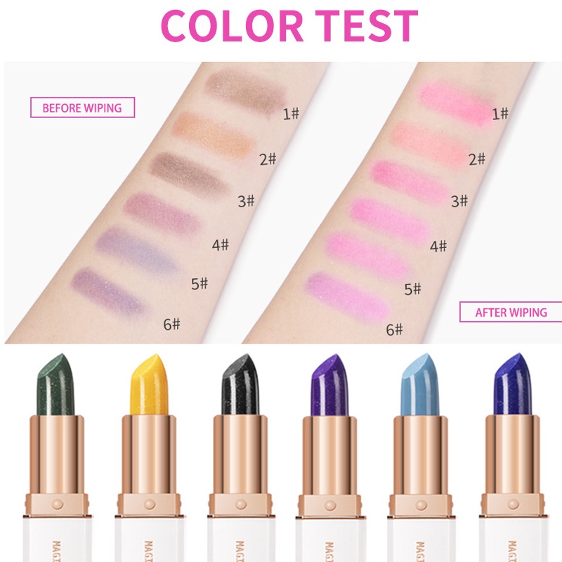 Son Dưỡng Môi 6 Màu Sắc Tùy Chọn Thay Đổi Theo Nhiệt Độ / Hoa Hồng Xanh Dương / Lâu Trôi Chống Thấm Nước