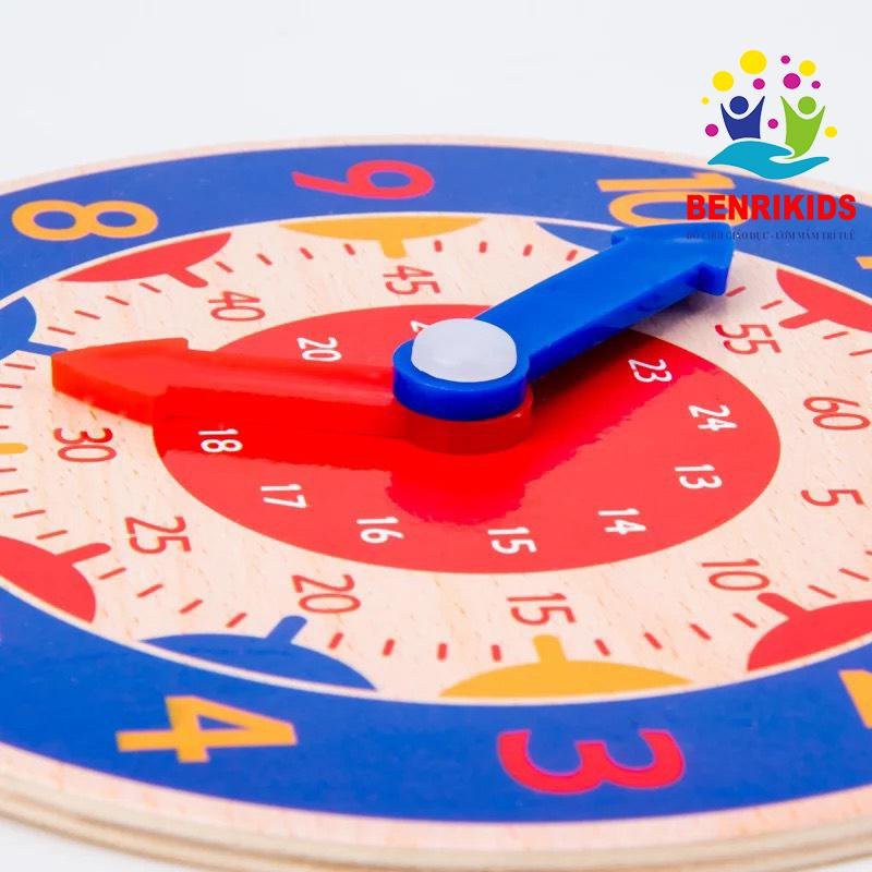 Đồng Hồ Gỗ, Đồ Chơi Mini Học  Giờ Phút