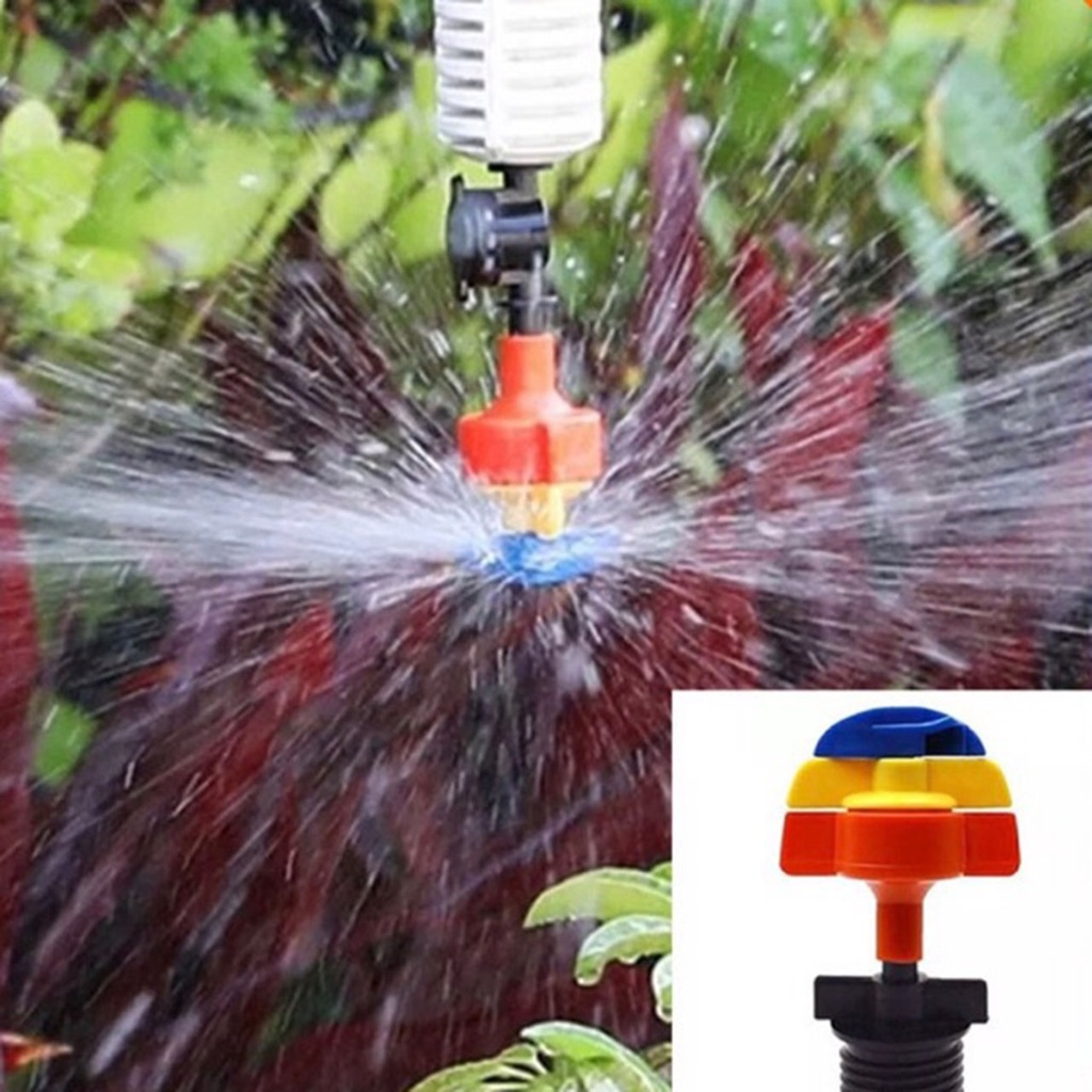 Béc phun mưa, béc tưới cây 3 tầng cánh, phun mưa 360, chân ren 21