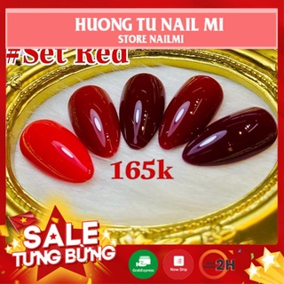 💅FREE SHIP💅Set Sơn Gel Mầu Đỏ Đẹp, Chuẩn Mầu Đỏ Thần Thánh, Không Bị Ánh Tím, Sơn Gel Đỏ Thần Thánh, Chai 15ml