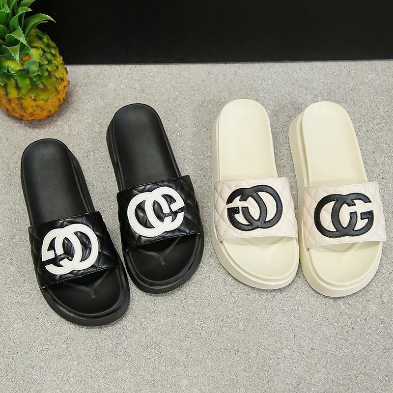 Dép quai ngang đế dày 1.97 inch size 35-40 thiết kế đơn giản cho nữ