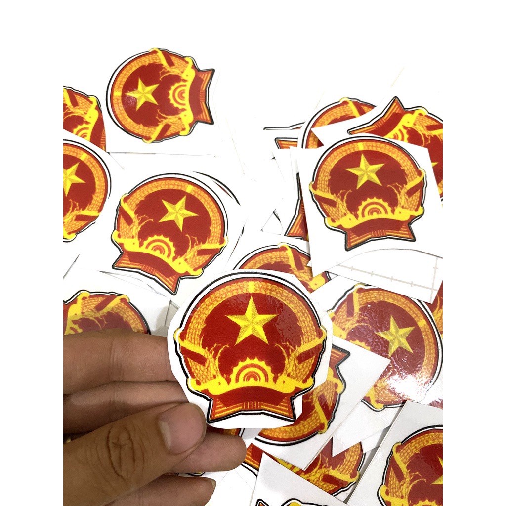 Tem Quốc Huy ( tem Đảng ) trang trí xe máy ( giá cả bảng )