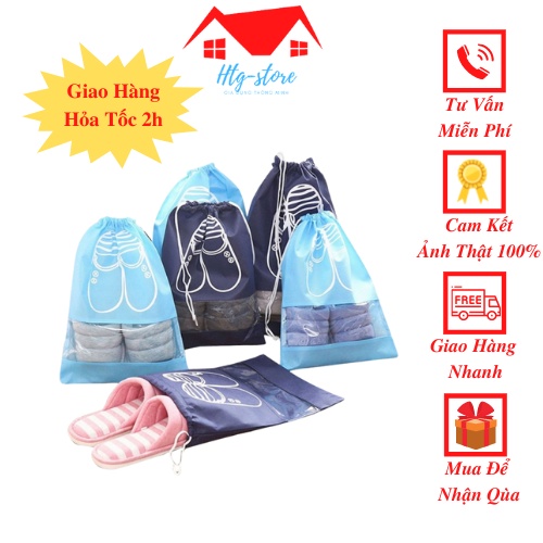 Túi vải đựng giày dép Sneaker có dây rút du lịch, chống nước tiện lợi, chống bụi bẩn, họa tiết thiết kế đẹp mắt.