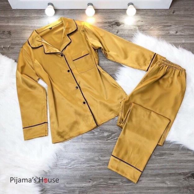 ĐỒ BỘ PHI LỤA -  đồ pijama dài - chất phi lụa không bóng - mã 0258