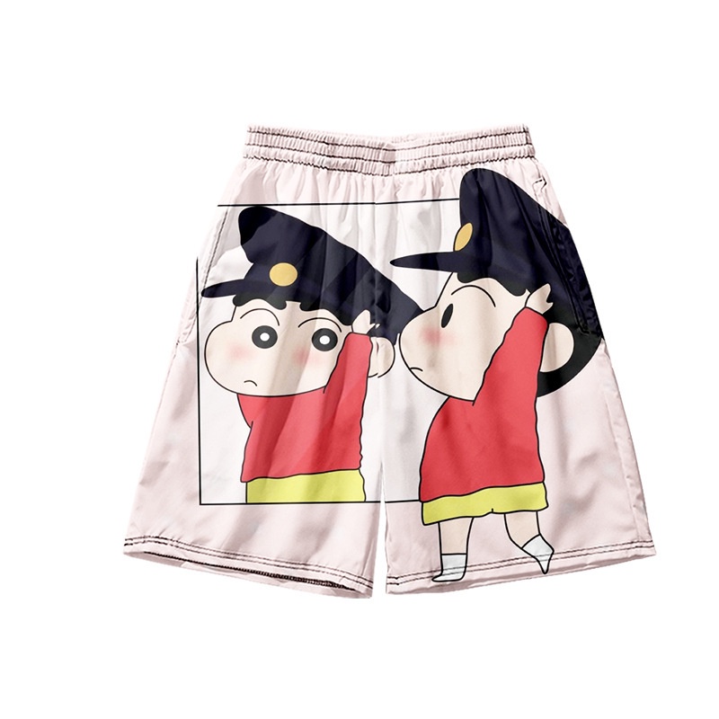 Quần Short Đi Biển In Hoạt Hình Shin-Chan Thời Trang Mùa Hè 2020 Nhanh Khô Cho Nam Và Nữ