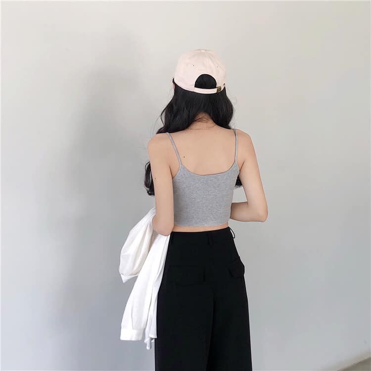 [A0064]  [SIÊU RẺ] Áo croptop hai dây full 7 màu (Sỉ từ 5sp bất kì)